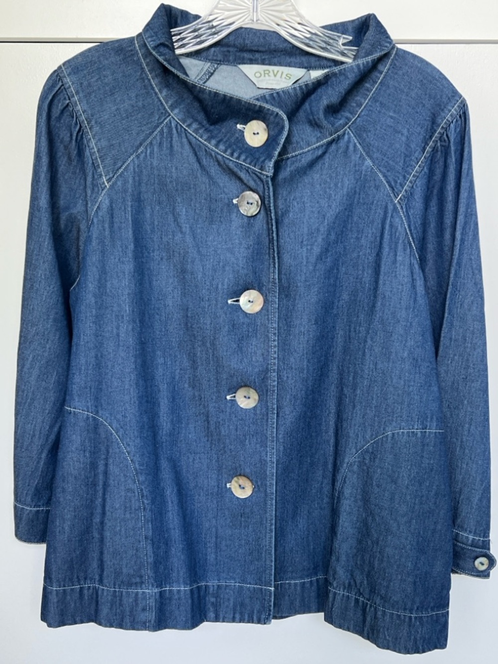 Orvis Women's Dark Blue Denim Button Jacket - Picture 2 of 5